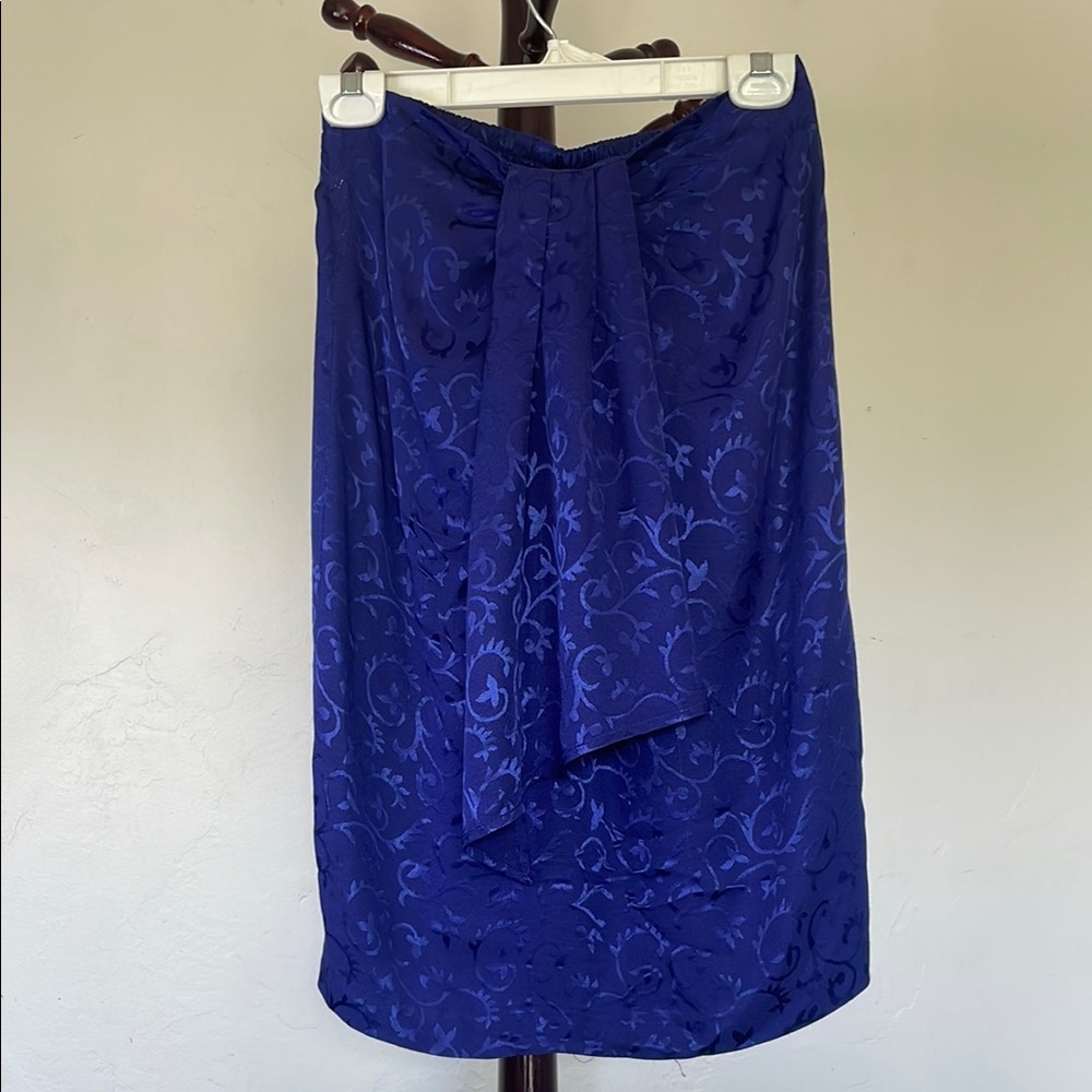Carol Little Vintage Elastic Waist Royal Blue Part of a Set Midi Skirt Sz10